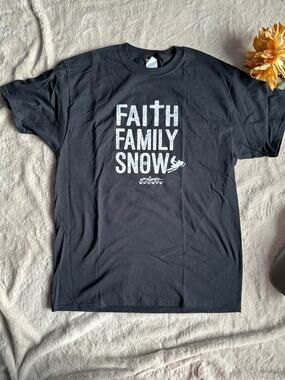 Faith Family Snow T-shirt Large